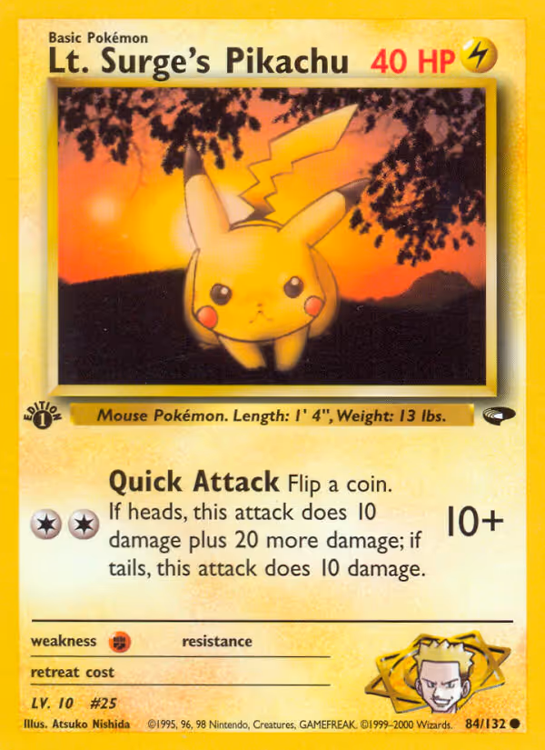 Lt. Surge's Pikachu 84/132 Pokemon card