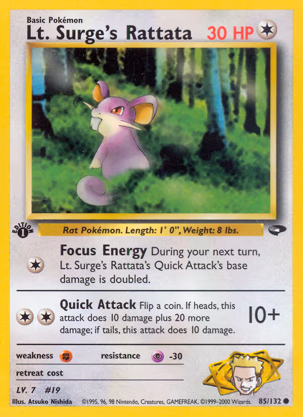Lt. Surge's Rattata 85/132 Pokemon card