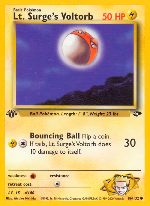 Lt. Surge's Voltorb 86/132 Pokemon card
