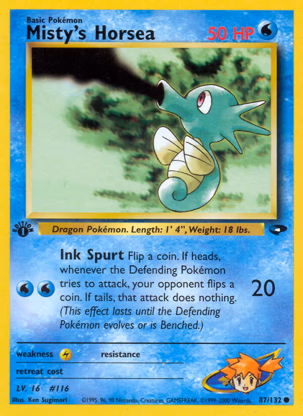 Misty's Horsea 87/132 Pokemon card
