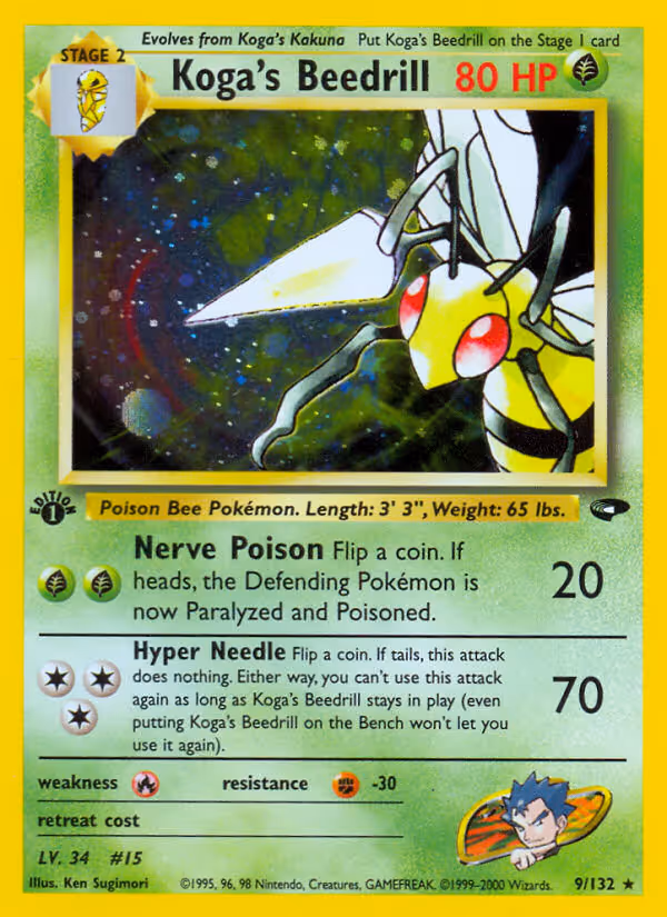 Koga's Beedrill 9/132 Pokemon card