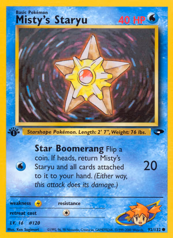 Misty's Staryu 92/132 Pokemon card