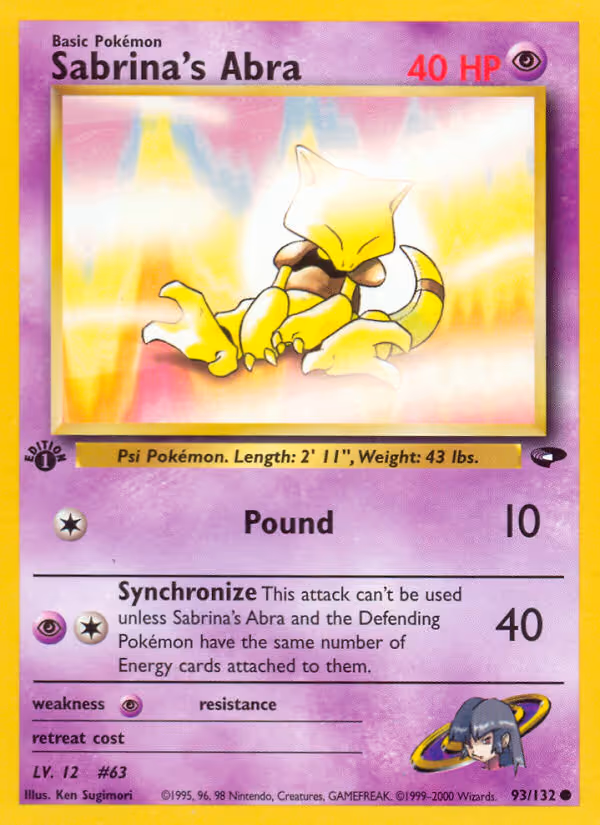 Sabrina's Abra 93/132 Pokemon card