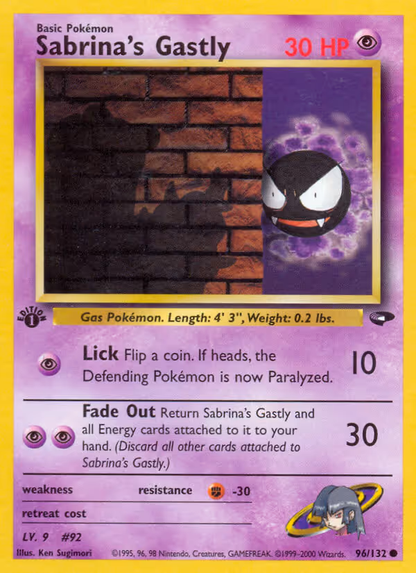 Sabrina's Gastly 96/132 Pokemon card