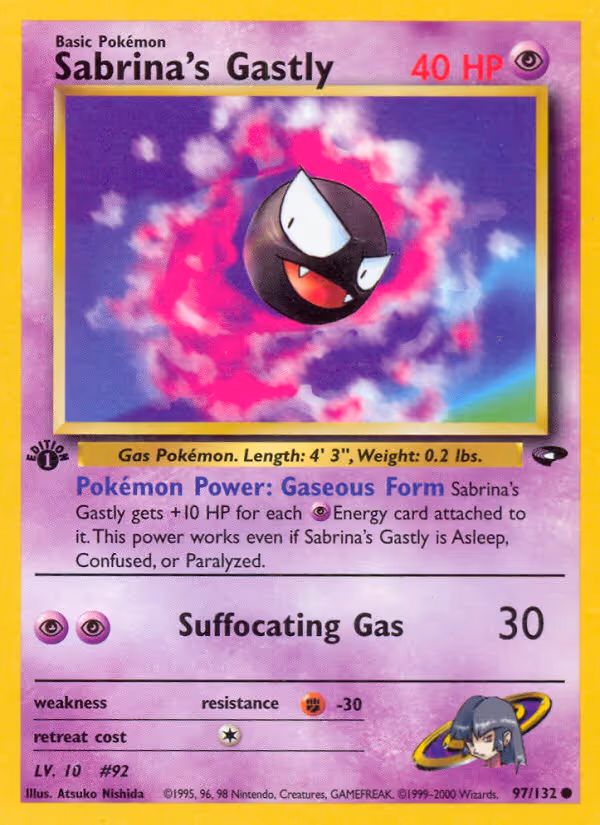 Sabrina's Gastly 97/132 Pokemon card