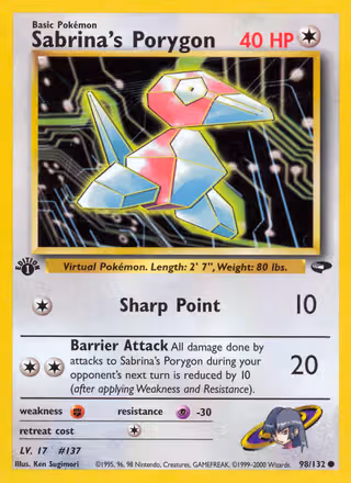 Sabrina's Porygon 98/132 Pokemon card
