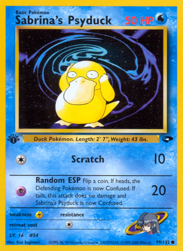 Sabrina's Psyduck 99/132 Pokemon card