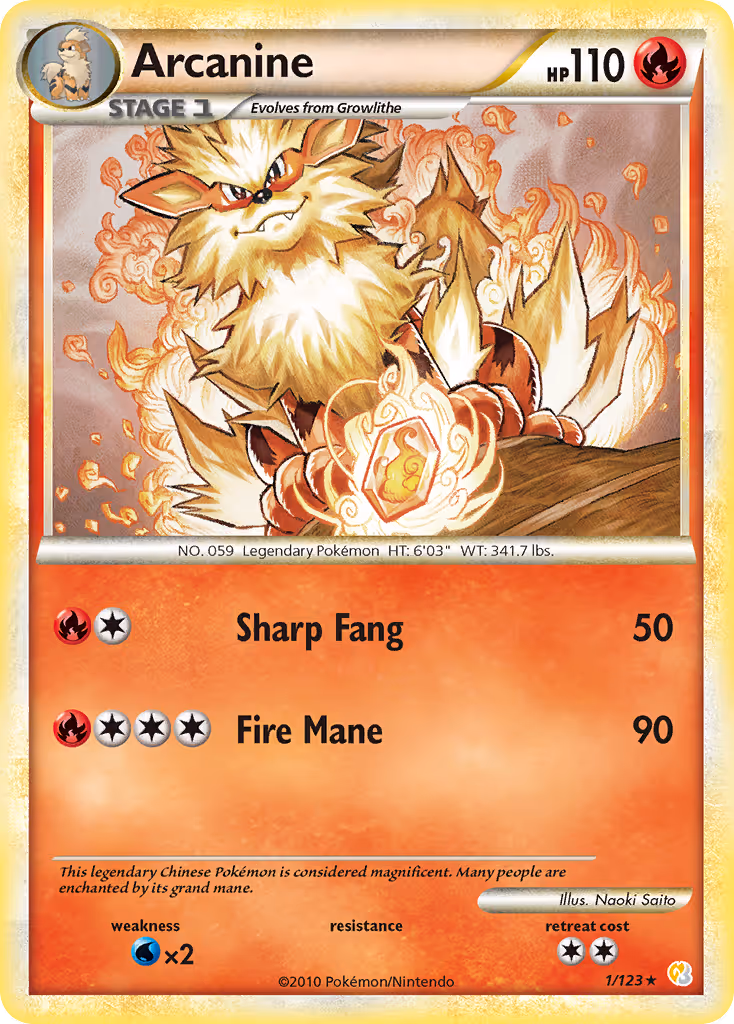 Arcanine 1/123 Pokemon card
