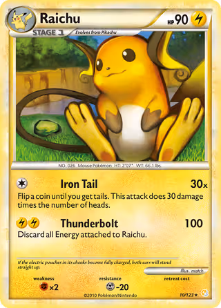 Raichu 10/123 Pokemon card