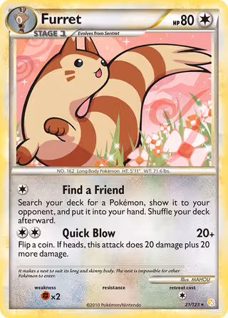 Furret 21/123 Pokemon card