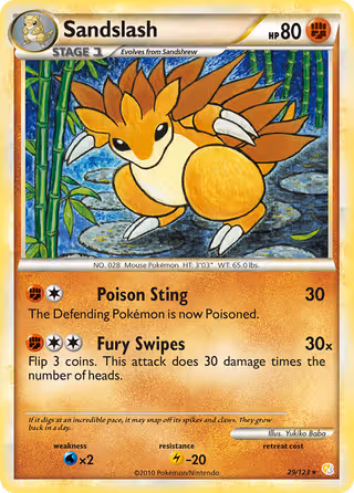 Sandslash 29/123 Pokemon card