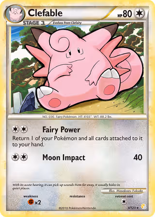 Clefable 3/123 Pokemon card