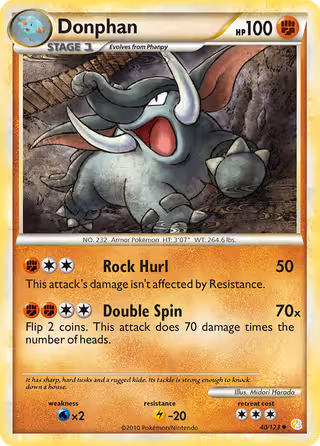Donphan 40/123 Pokemon card