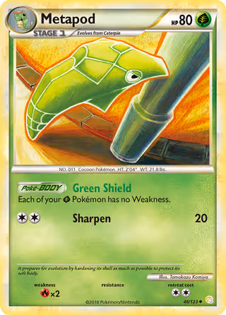 Metapod 46/123 Pokemon card