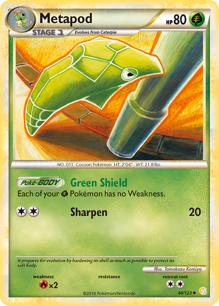 Metapod 46/123 Pokemon card