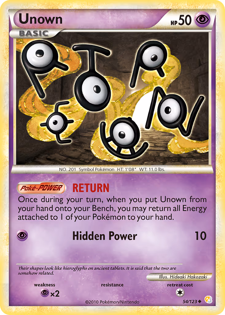 Unown 54/123 Pokemon card