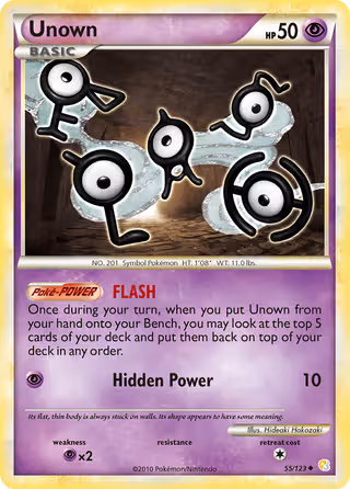 Unown 55/123 Pokemon card