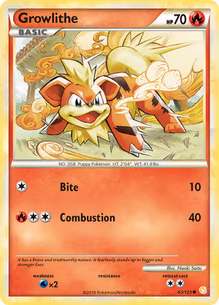 Growlithe 65/123 Pokemon card