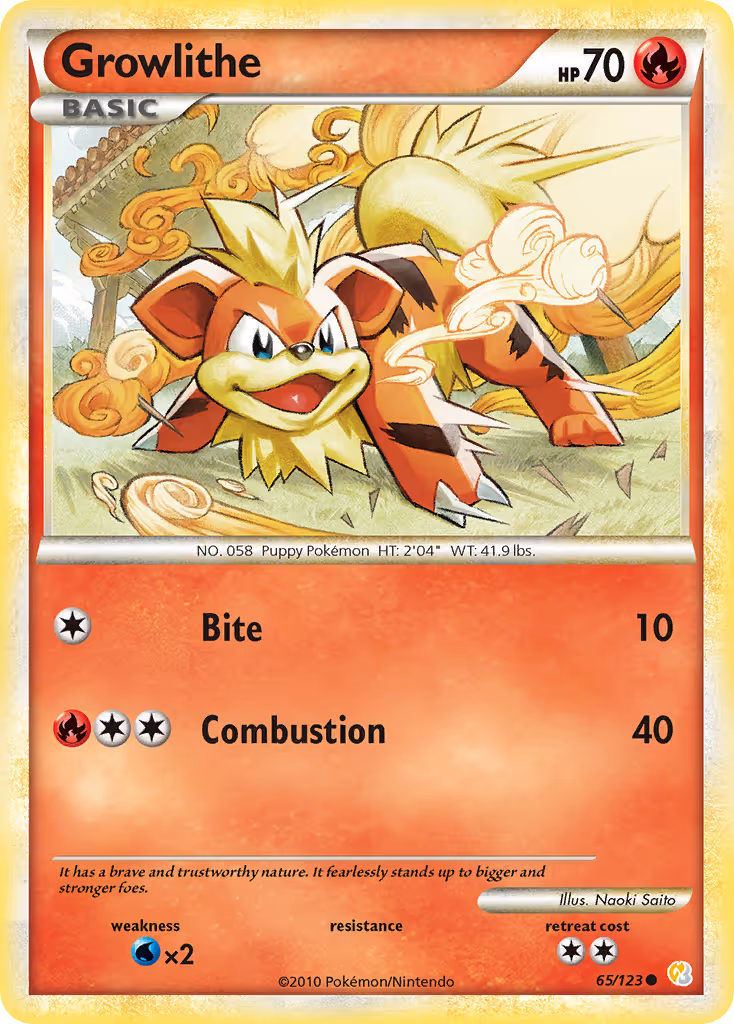Growlithe 65/123 Pokemon card