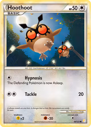 Hoothoot 66/123 Pokemon card