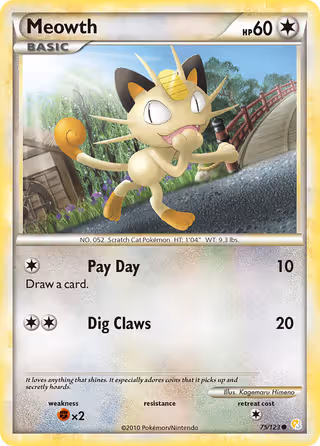 Meowth 75/123 Pokemon card