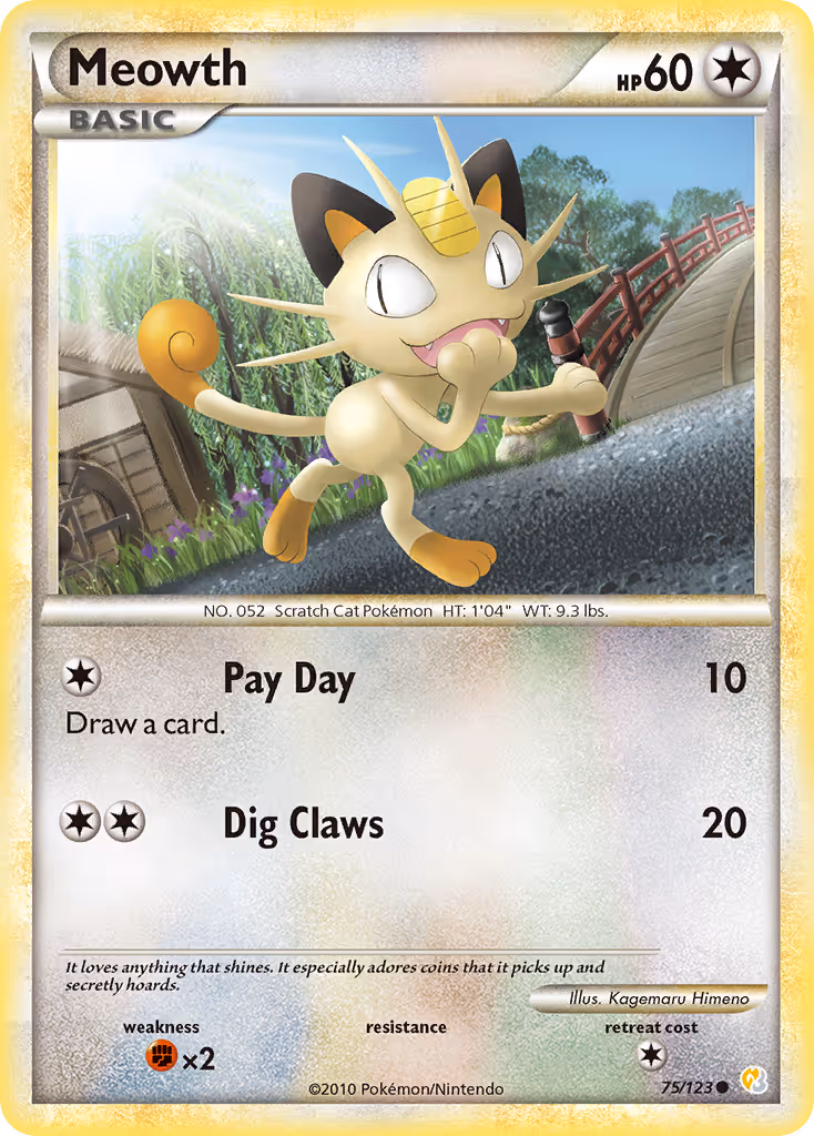 Meowth 75/123 Pokemon card
