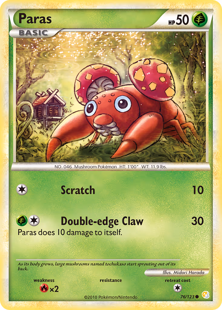 Paras 76/123 Pokemon card