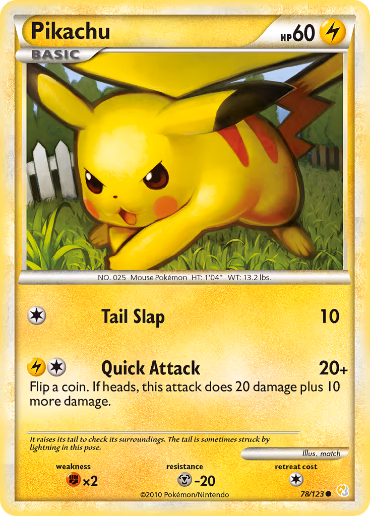 Pikachu 78/123 Pokemon card