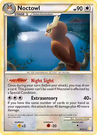 Noctowl 8/123 Pokemon card