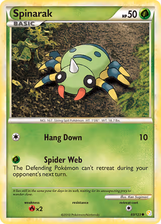 Spinarak 83/123 Pokemon card