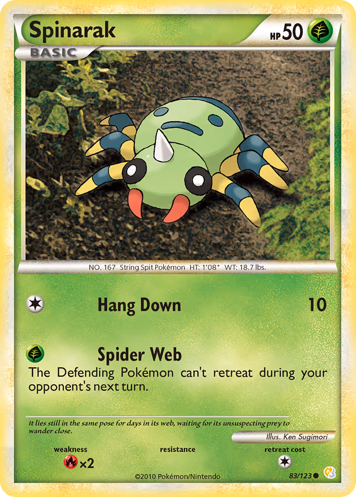 Spinarak 83/123 Pokemon card
