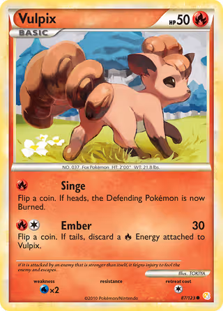 Vulpix 87/123 Pokemon card