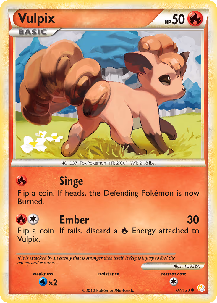 Vulpix 87/123 Pokemon card