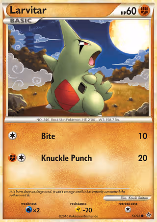 Larvitar 51/95 Pokemon card
