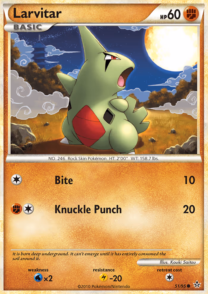 Larvitar 51/95 Pokemon card
