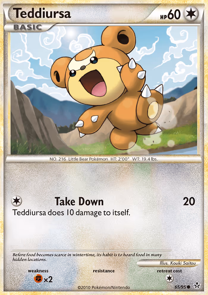 Teddiursa 65/95 Pokemon card