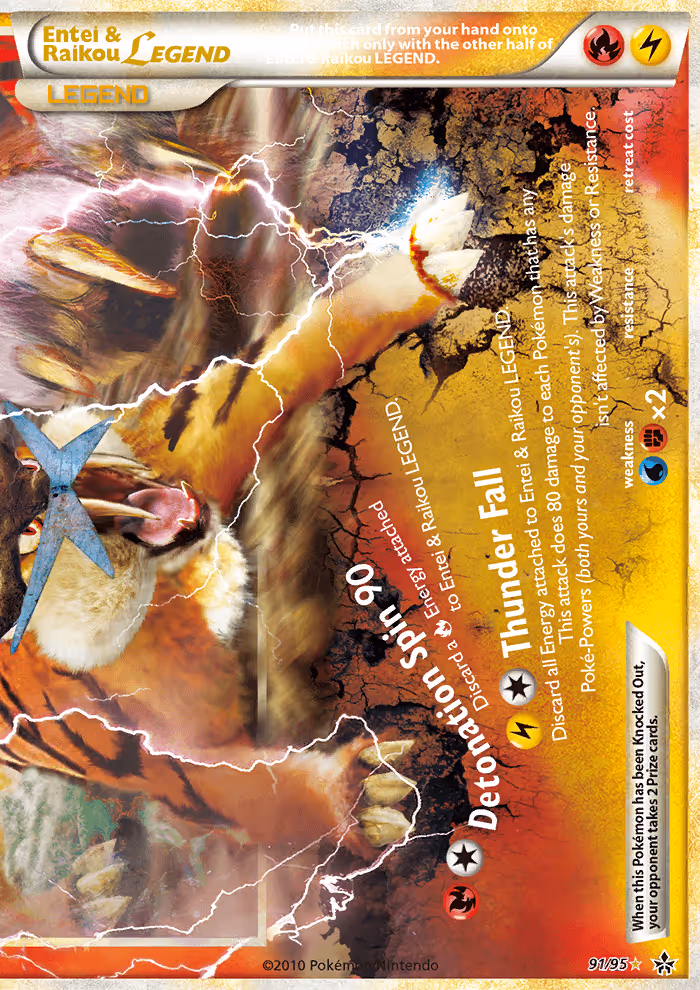 Entei & Raikou LEGEND 91/95 Pokemon card