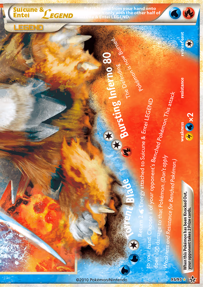 Suicune & Entei LEGEND 95/95 Pokemon card