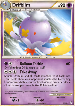 Drifblim 12/90 Pokemon card