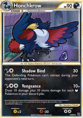 Honchkrow 16/90 Pokemon card