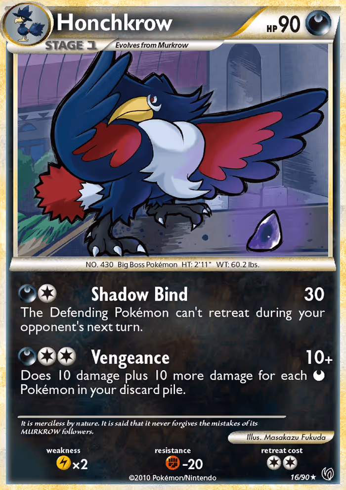 Honchkrow 16/90 Pokemon card