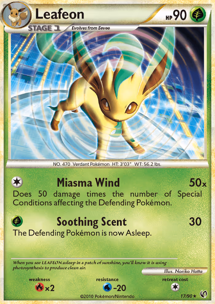 Leafeon 17/90 Pokemon card
