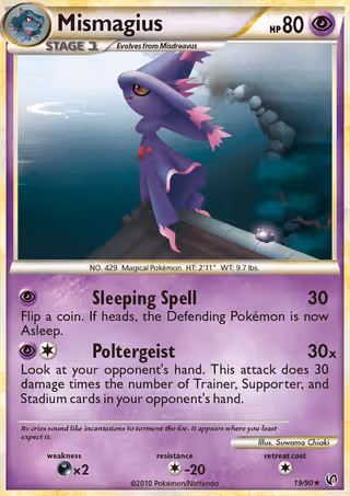 Mismagius 19/90 Pokemon card
