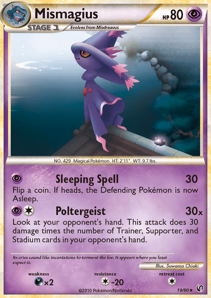 Mismagius 19/90 Pokemon card