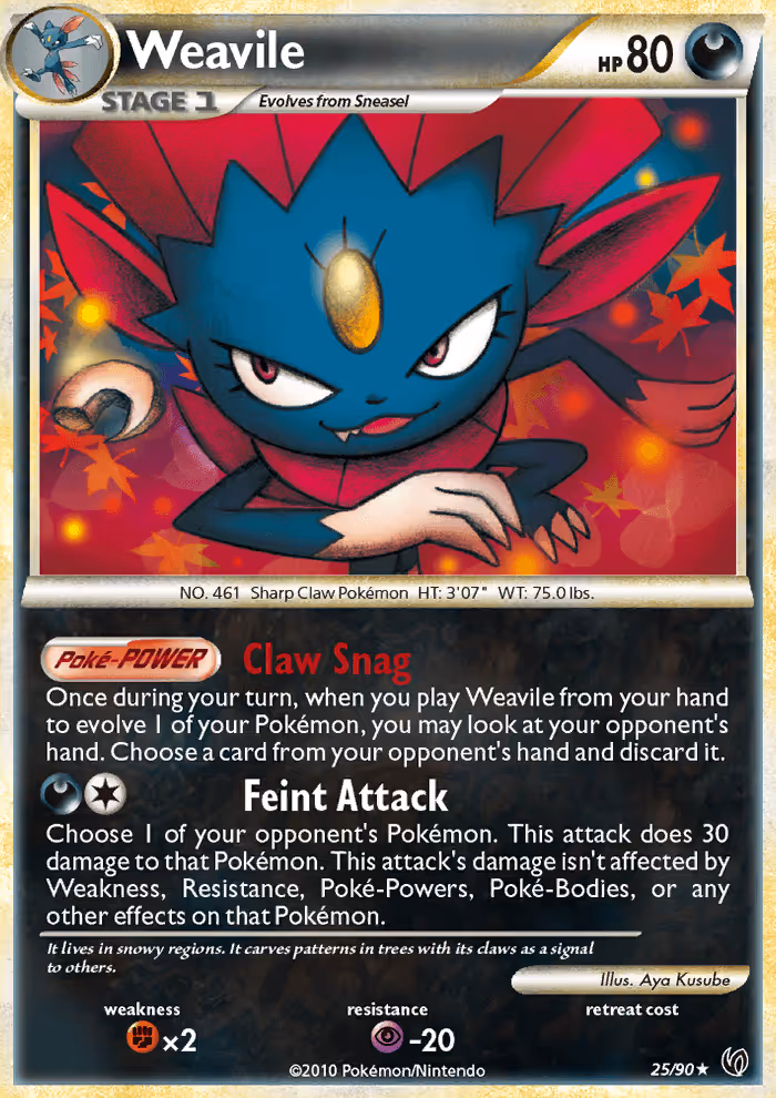 Weavile 25/90 Pokemon card