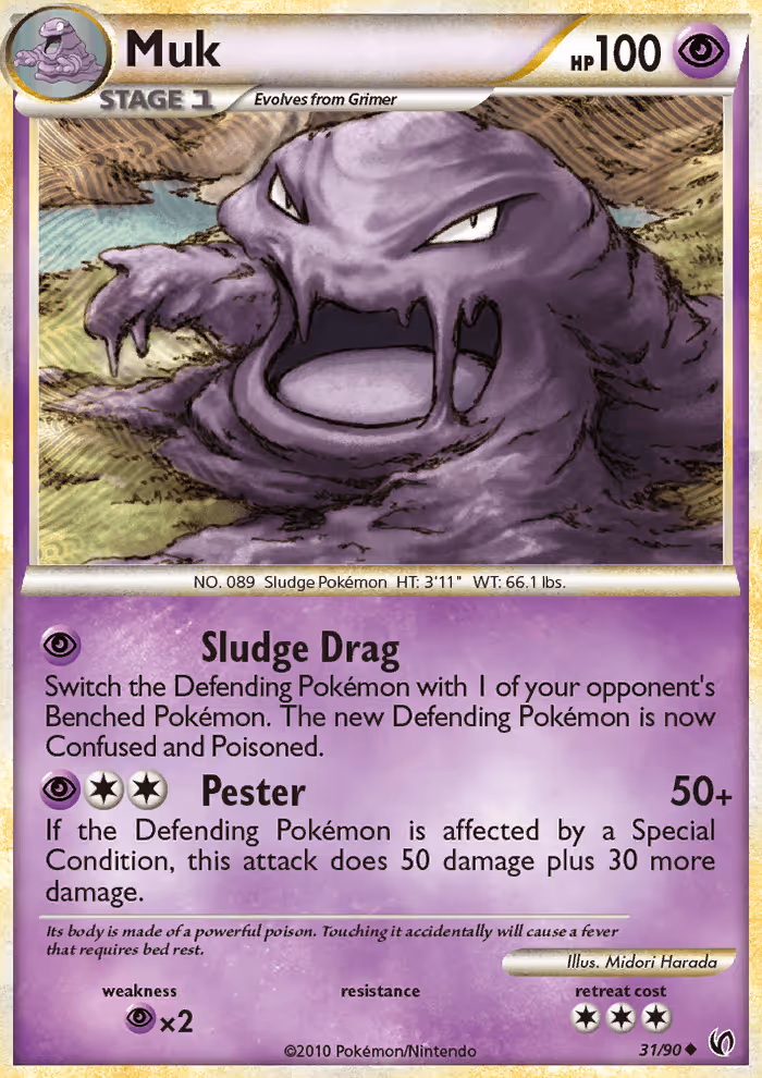 Muk 31/90 Pokemon card