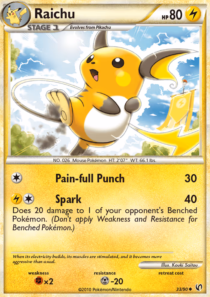 Raichu 33/90 Pokemon card