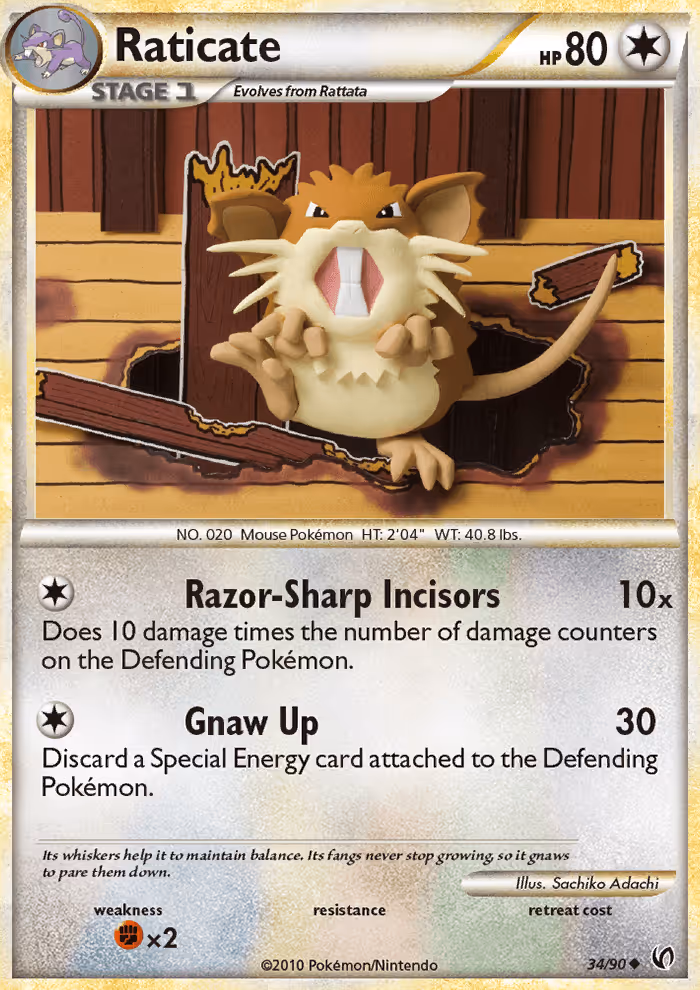 Raticate 34/90 Pokemon card