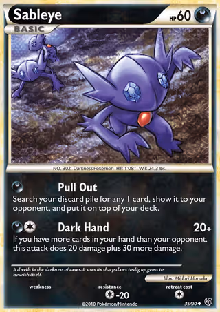 Sableye 35/90 Pokemon card