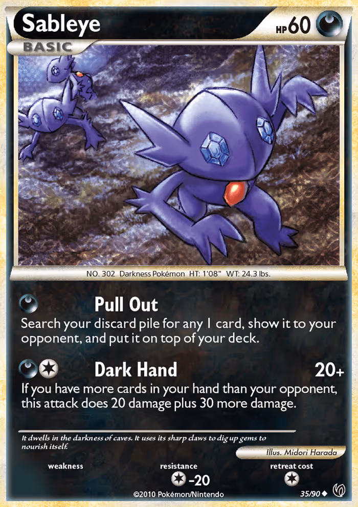 Sableye 35/90 Pokemon card